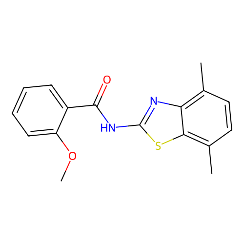 N-(4,7-dimethyl-1,3-benzothiazol-2-yl)-2-methoxybenzamide structure