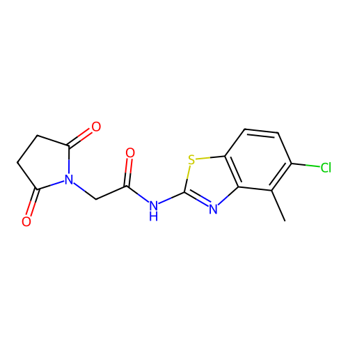 N-(5-chloro-4-methyl-1,3-benzothiazol-2-yl)-2-(2,5-dioxopyrrolidin-1-yl)acetamide structure