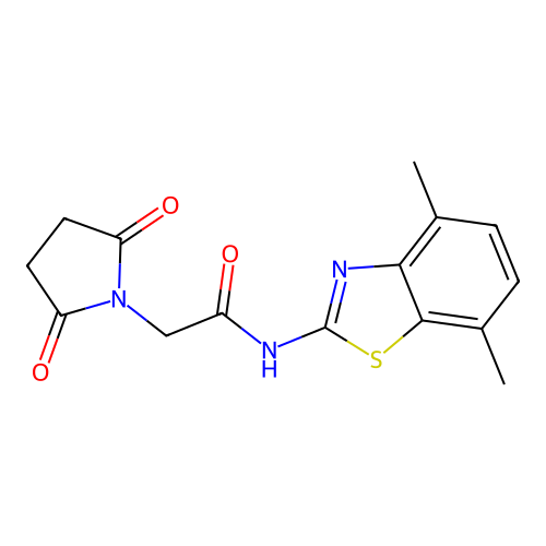 N-(4,7-dimethyl-1,3-benzothiazol-2-yl)-2-(2,5-dioxopyrrolidin-1-yl)acetamide structure