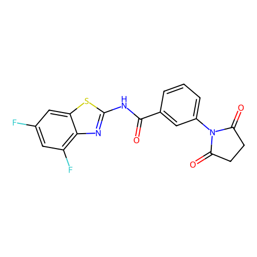 N-(4,6-difluoro-1,3-benzothiazol-2-yl)-3-(2,5-dioxopyrrolidin-1-yl)benzamide structure