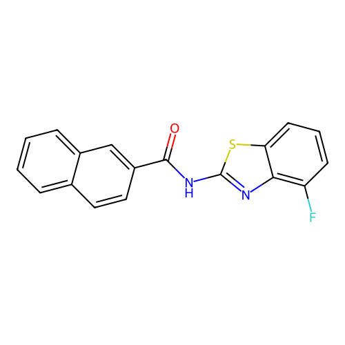 N-(4-fluoro-1,3-benzothiazol-2-yl)naphthalene-2-carboxamide structure