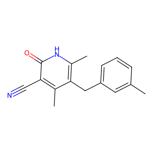 2-Hydroxy-4,6-dimethyl-5-(3-methylbenzyl)nicotinonitrile structure