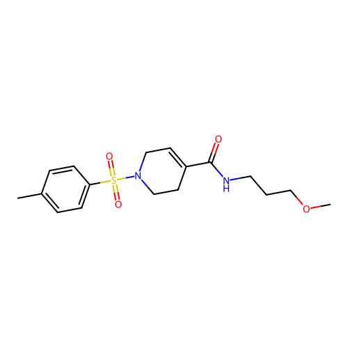N-(3-Methoxypropyl)-1-tosyl-1,2,3,6-tetrahydropyridine-4-carboxamide structure