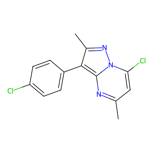 7-Chloro-3-(4-chlorophenyl)-2,5-dimethylpyrazolo[1,5-a]pyrimidine structure