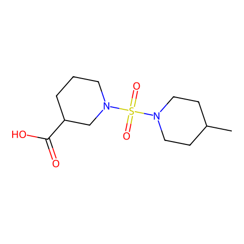 1-[(4-Methylpiperidino)sulfonyl]-3-piperidinecarboxylic acid structure