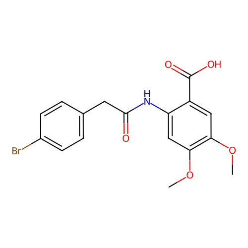 2-{[(4-Bromophenyl)acetyl]amino}-4,5-dimethoxybenzoic acid structure