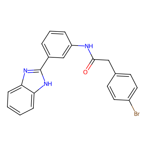 N-[3-(1H-benzimidazol-2-yl)phenyl]-2-(4-bromophenyl)acetamide structure