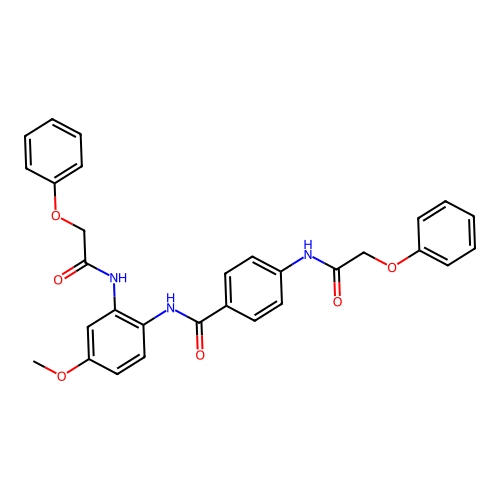 N-[4-methoxy-2-[(2-phenoxyacetyl)amino]phenyl]-4-[(2-phenoxyacetyl)amino]benzamide structure