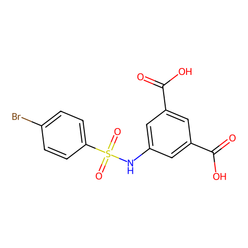 5-{[(4-Bromophenyl)sulfonyl]amino}benzene-1,3-dicarboxylic acid structure