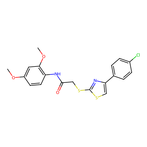 2-((4-(4-chlorophenyl)thiazol-2-yl)thio)-N-(2,4-dimethoxyphenyl)acetamide structure