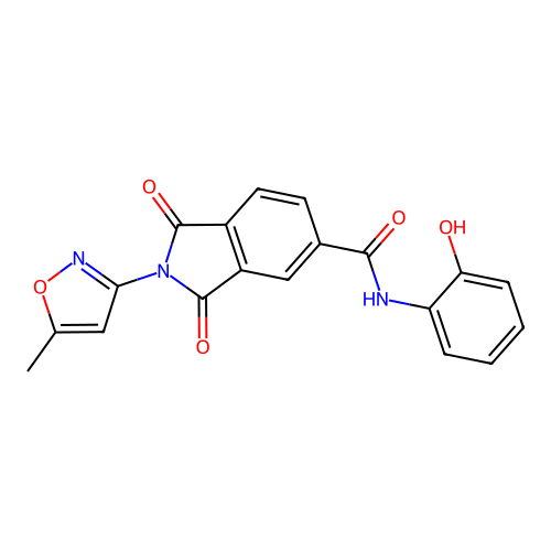 N-(2-hydroxyphenyl)-2-(5-methyl-1,2-oxazol-3-yl)-1,3-dioxoisoindole-5-carboxamide structure