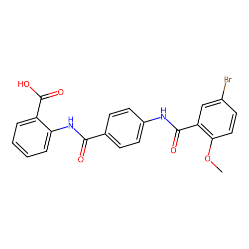 2-(4-(5-bromo-2-methoxybenzamido)benzamido)benzoic acid structure