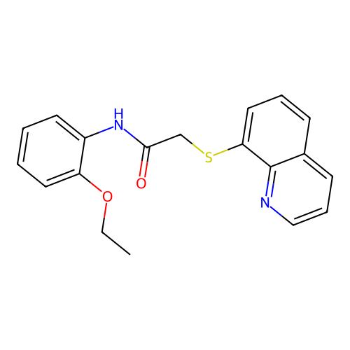 N-(2-ethoxyphenyl)-2-(quinolin-8-ylsulfanyl)acetamide structure