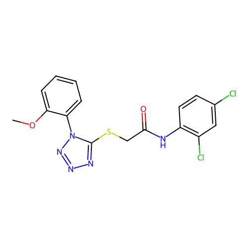 N-(2,4-dichlorophenyl)-2-{[1-(2-methoxyphenyl)-1H-tetrazol-5-yl]sulfanyl}acetamide structure