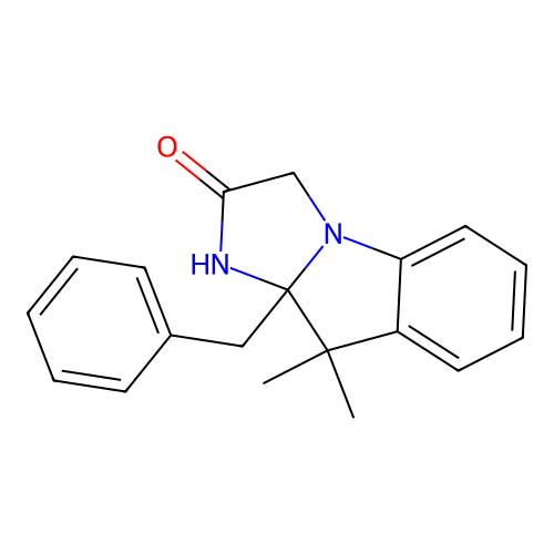 9a-benzyl-9,9-dimethyl-9,9a-dihydro-1H-imidazo[1,2-a]indol-2(3H)-one structure