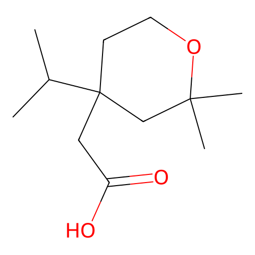 2-(4-isopropyl-2,2-dimethyltetrahydro-2H-pyran-4-yl)acetic acid structure