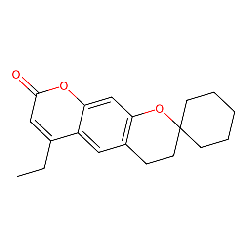 6'-ethyl-3',4'-dihydro-8'H-spiro[cyclohexane-1,2'-pyrano[3,2-g]chromen]-8'-one structure