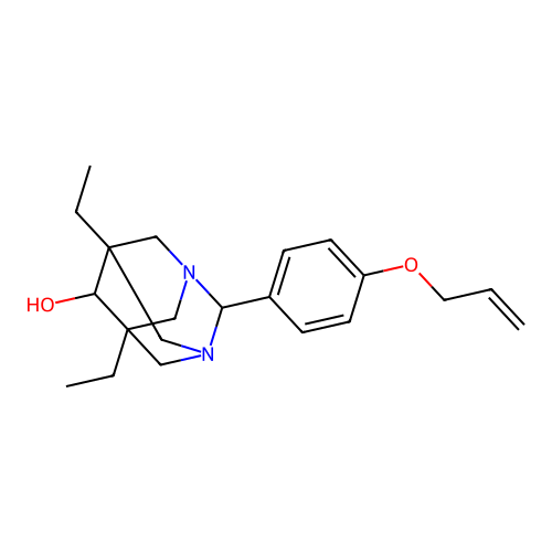 (1r,5R,7S)-2-(4-(allyloxy)phenyl)-5,7-diethyl-1,3-diazaadamantan-6-ol structure