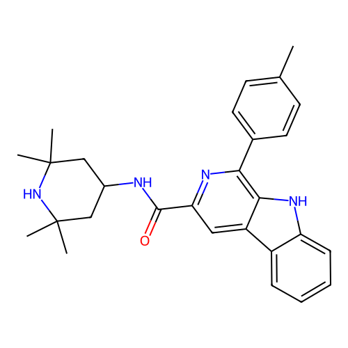 1-(4-methylphenyl)-N-(2,2,6,6-tetramethylpiperidin-4-yl)-9H-beta-carboline-3-carboxamide structure