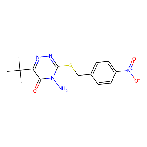 4-Amino-6-tert-butyl-3-[(4-nitrophenyl)methylsulfanyl]-1,2,4-triazin-5-one structure