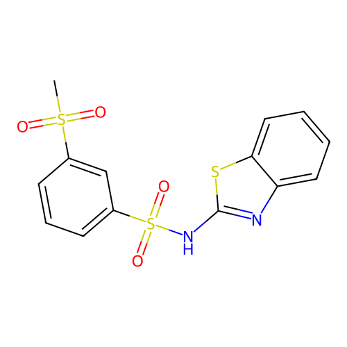 N-(1,3-benzothiazol-2-yl)-3-(methylsulfonyl)benzenesulfonamide structure