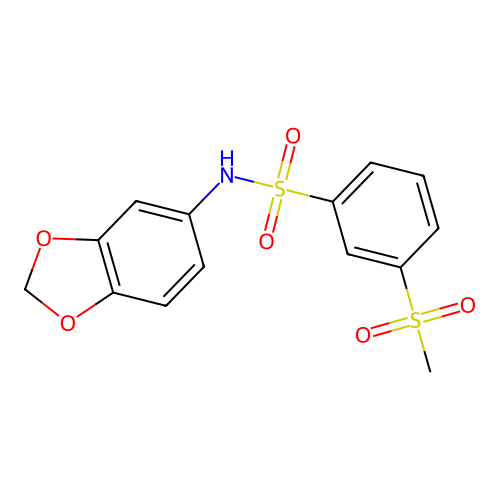 N-(1,3-benzodioxol-5-yl)-3-(methylsulfonyl)benzenesulfonamide structure