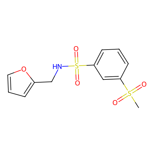 N-(furan-2-ylmethyl)-3-(methylsulfonyl)benzenesulfonamide structure