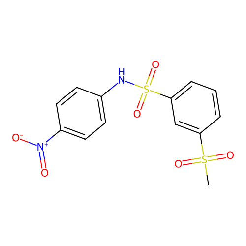 3-(methylsulfonyl)-N-(4-nitrophenyl)benzenesulfonamide structure