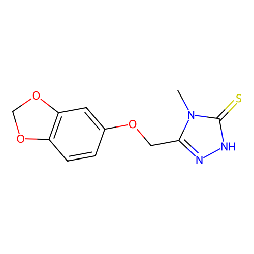 5-[(1,3-benzodioxol-5-yloxy)methyl]-4-methyl-4H-1,2,4-triazole-3-thiol structure