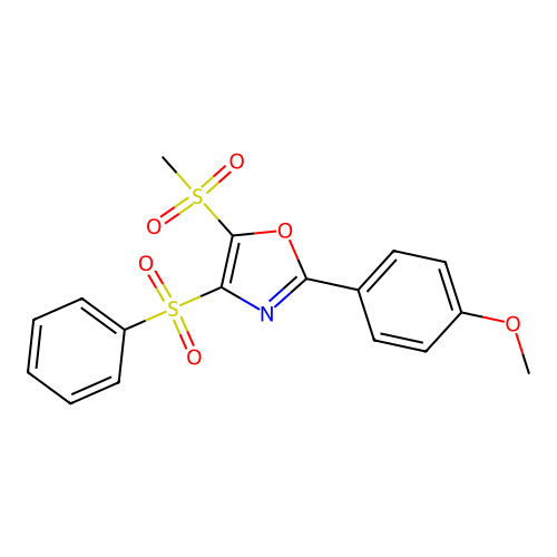 2-(4-Methoxyphenyl)-5-(methylsulfonyl)-4-(phenylsulfonyl)oxazole structure