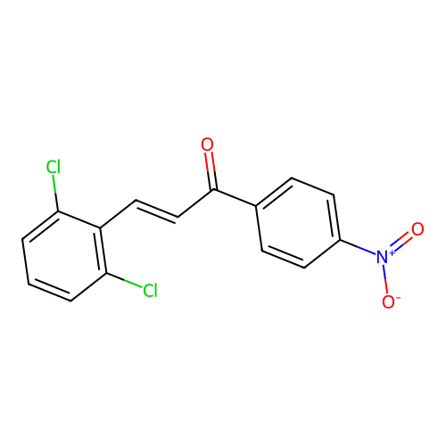 (E)-3-(2,6-dichlorophenyl)-1-(4-nitrophenyl)prop-2-en-1-one structure