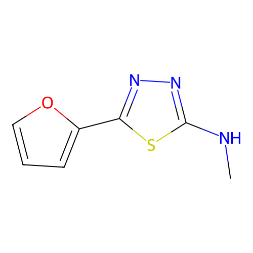 5-(furan-2-yl)-N-methyl-1,3,4-thiadiazol-2-amine structure