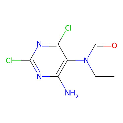 N-(4-amino-2,6-dichloropyrimidin-5-yl)-N-ethylformamide structure