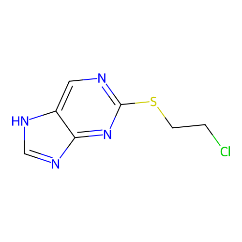 2-(2-chloroethylsulfanyl)-7H-purine structure