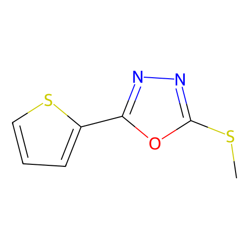 1,3,4-Oxadiazole, 2-methylthio-5-(2-thienyl)- structure