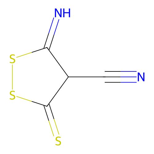 3-Imino-5-sulfanylidene-1,2-dithiolane-4-carbonitrile structure