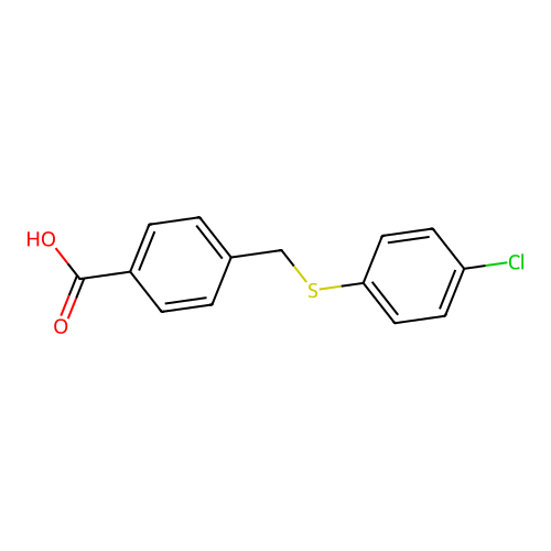 4-(((4-Chlorophenyl)thio)methyl)benzoic acid structure