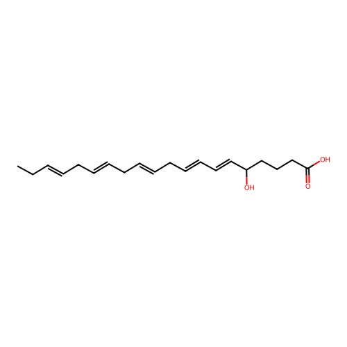 (6E,8E,11E,14E,17E)-5-hydroxyicosa-6,8,11,14,17-pentaenoic acid structure