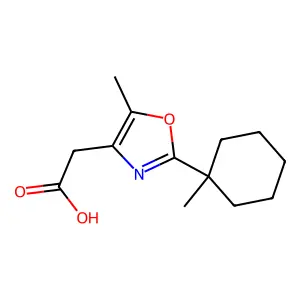 5-Methyl-2-(1-methylcyclohexyl)-4-oxazoleacetic acid structure