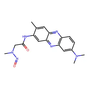 Acetamide, N-(8-(dimethylamino)-3-methyl-2-phenazinyl)-2-(methylnitrosoamino)- structure