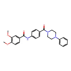 Benzamide, 3,4-dimethoxy-N-(4-((4-phenyl-1-piperazinyl)carbonyl)phenyl)- structure