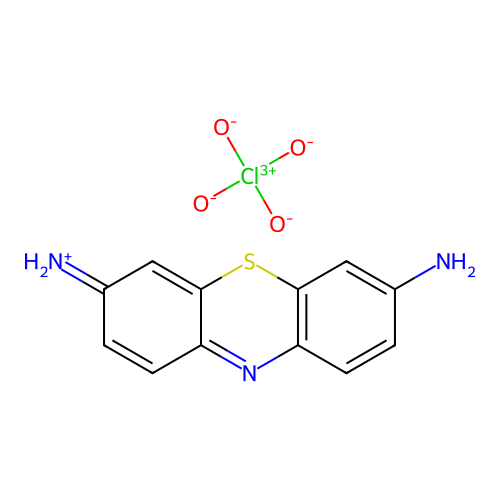Perchloric acid--3-imino-3H-phenothiazin-7-amine (1/1) structure