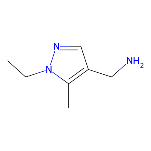 (1-ethyl-5-methyl-1H-pyrazol-4-yl)methanamine structure