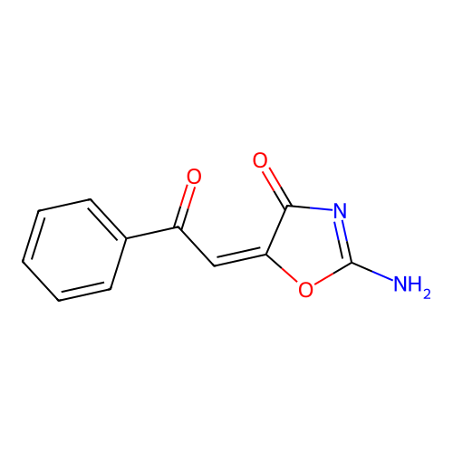 2-Amino-5-phenacylidene-1,3-oxazol-4-one structure