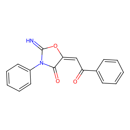 2-Imino-5-phenacylidene-3-phenyl-1,3-oxazolidin-4-one structure