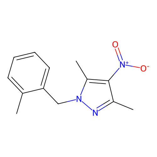 3,5-dimethyl-1-(2-methylbenzyl)-4-nitro-1H-pyrazole structure