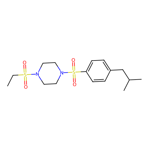 1-Ethylsulfonyl-4-[4-(2-methylpropyl)phenyl]sulfonylpiperazine structure