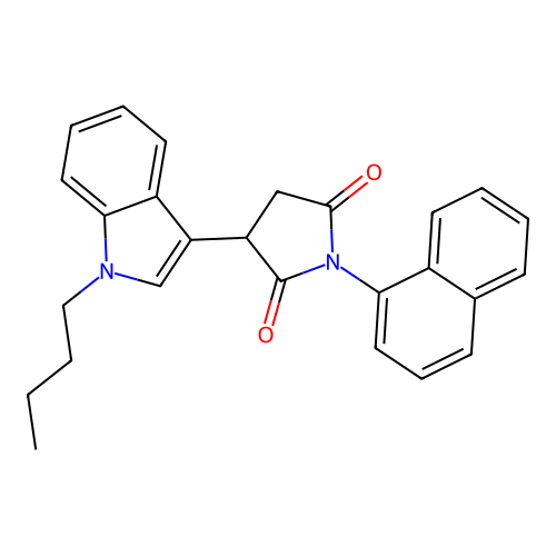 3-(1-butyl-1H-indol-3-yl)-1-(naphthalen-1-yl)pyrrolidine-2,5-dione structure