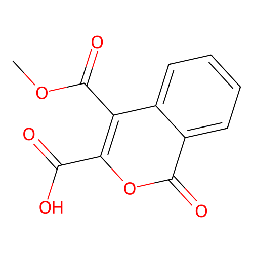 4-(methoxycarbonyl)-1-oxo-1H-isochromene-3-carboxylic acid structure