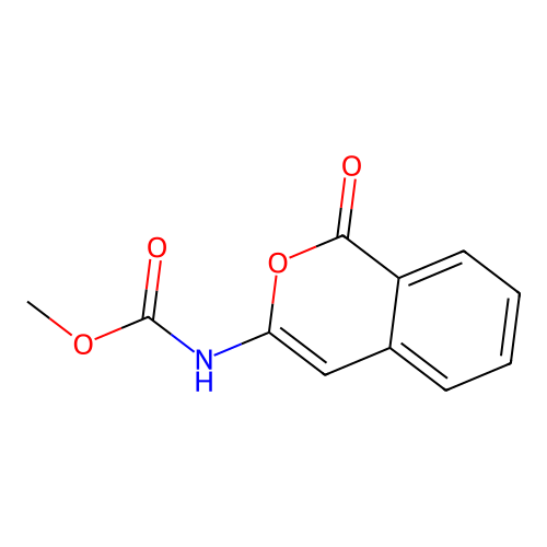 carbamic acid, (1-oxo-1H-2-benzopyran-3-yl)-, methyl ester structure